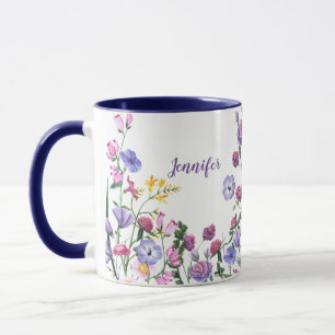 Caneca Nome Personalizado Cama de Flores Primavera Summer