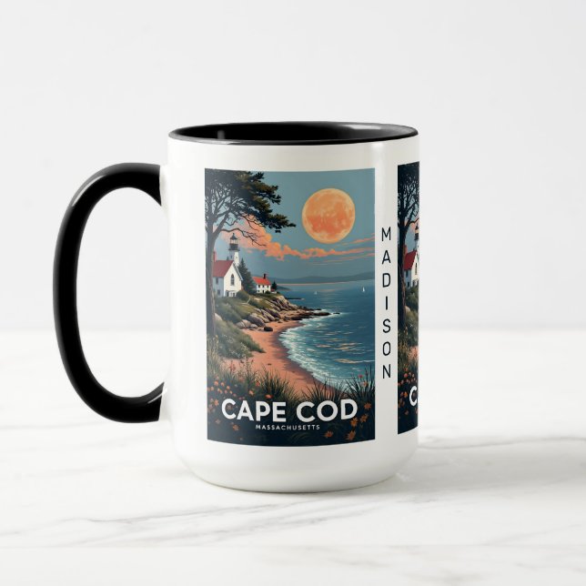 Caneca Nome personalizado Cape Cod Massachusetts (Esquerda)