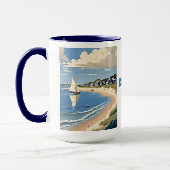 Caneca Nome personalizado Cape Cod Massachusetts (Esquerda)