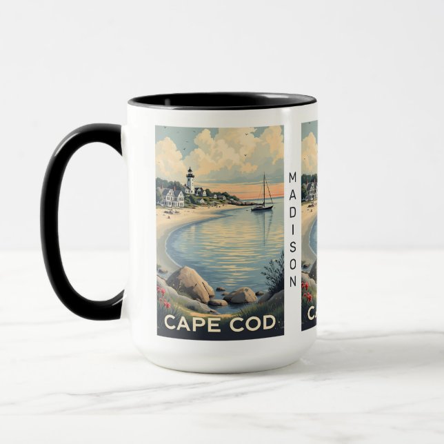 Caneca Nome personalizado Cape Cod Massachusetts (Esquerda)