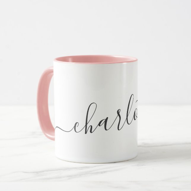 Caneca Nome Personalizado com Letra Minimalista Manuscrit (Frente Esquerda)
