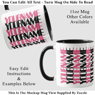 Caneca Nome Personalizado Curto Mensagem Oculta Cral Pers