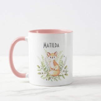 Caneca Nome personalizado da pequena raposa