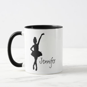 Caneca Nome personalizado Dancer do Balé Ballerina Silho