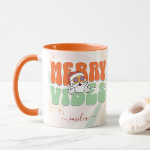 Caneca Nome Personalizado das Vibes de Feliz Previstas do