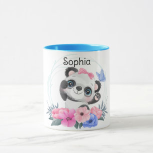 Caneca Nome Personalizado de Flower da Flor do Bebê Cugad