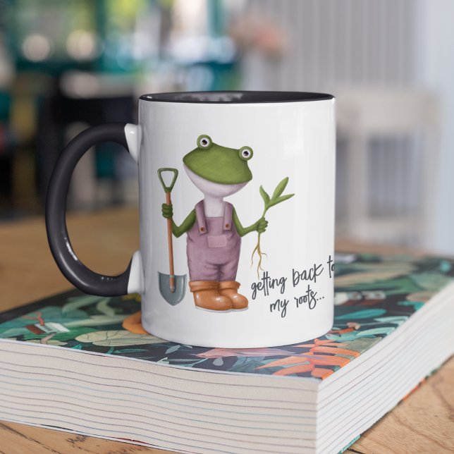 Caneca Nome Personalizado de Gardening de Sapo Engraçado (Criador carregado)