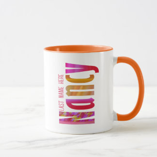Caneca Nome personalizado de "Nancy" em cor-de-rosa verme