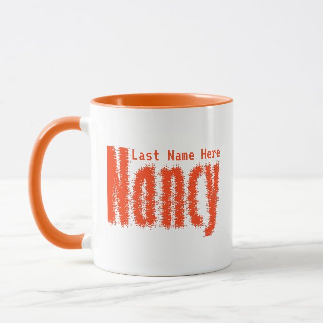 Caneca Nome personalizado de "Nancy" em pontos pixelizado (Esquerda)