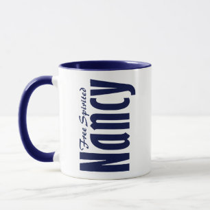 Caneca Nome personalizado de "Nancy" inspiracional em azu
