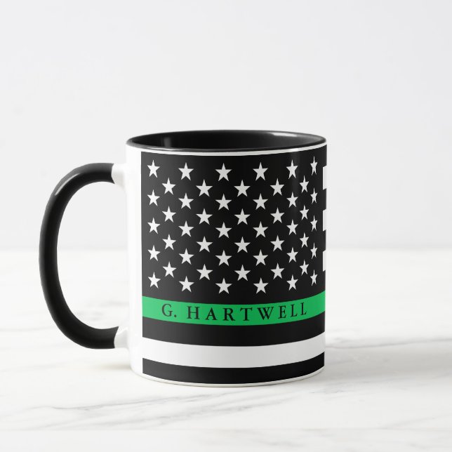 Caneca Nome Personalizado de Sinalizador Americano Estila (Esquerda)
