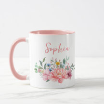 Nome Personalizado do Buquê Floral Rosa primavera
