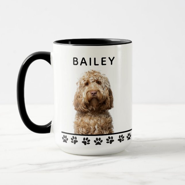 Caneca Nome personalizado do cão e foto (Esquerda)