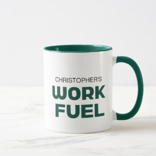 Caneca Nome Personalizado do COMBUSTÍVEL DE TRABALHO Verd