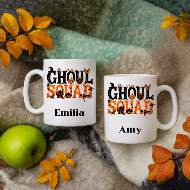 Caneca Nome Personalizado do Esquadrão de Ghoul Spooky Ha (Criador carregado)