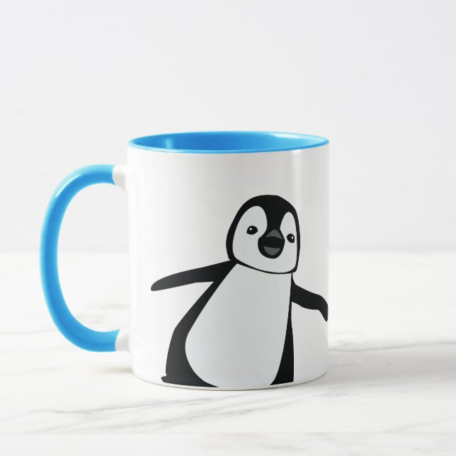 Caneca Nome personalizado do handlettering Pinguim de pon (Esquerda)