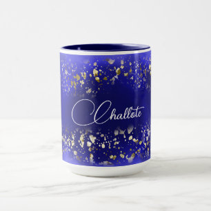 Caneca Nome Personalizado do Mármaco Leve Dourado Roxo