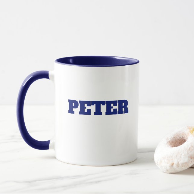 Caneca Nome personalizado do Monograma Simples Moderno (Com Donut)
