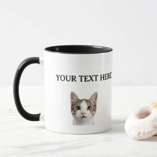 Caneca Nome Personalizado do Rosto do Gato Pet Proprietár