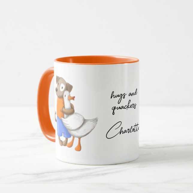 Caneca Nome Personalizado do Script de Amor Engraçado Dog (Frente Esquerda)