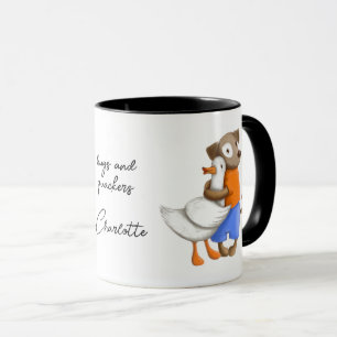 Caneca Nome Personalizado do Script de Amor Engraçado Dog