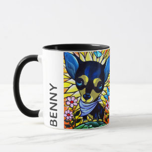Caneca Nome personalizado dos desenhos animados do cão da