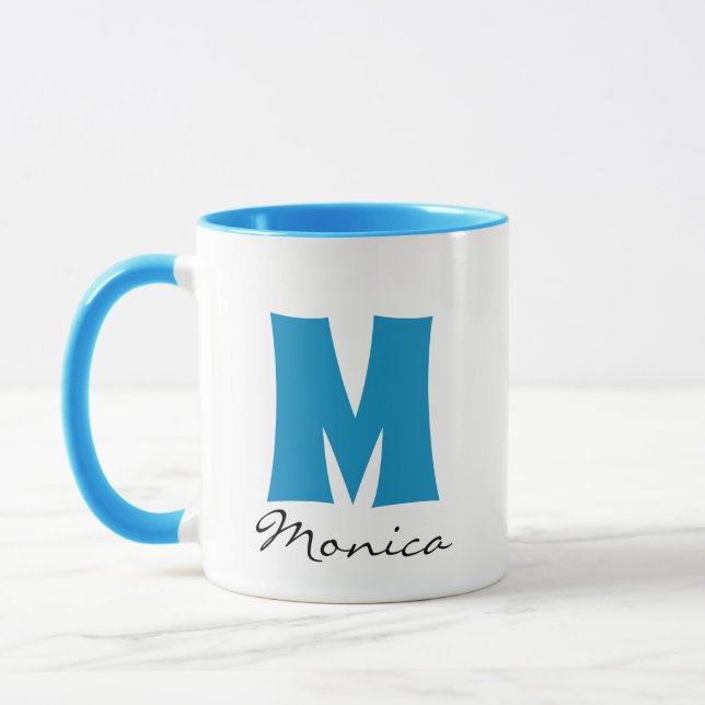Caneca Nome Personalizado e Monograma do Script (Esquerda)