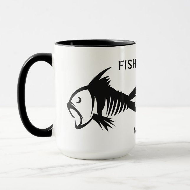 Caneca Nome Personalizado e Peixe de Texto (Esquerda)