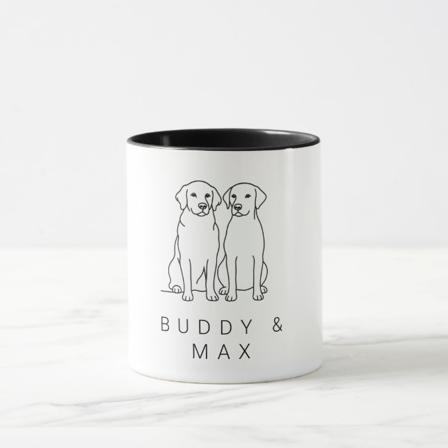 Caneca Nome Personalizado Golden Retriever & Labrador Min (Centro)
