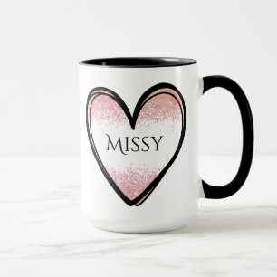 Caneca Nome personalizado Heart Mug, Nome personalizado C