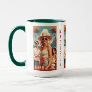 Caneca Nome Personalizado Ibiza, Poster de viagens de Esp