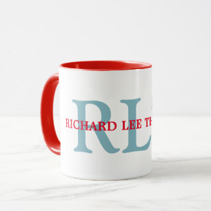 Caneca nome personalizado + iniciais monograma personaliz