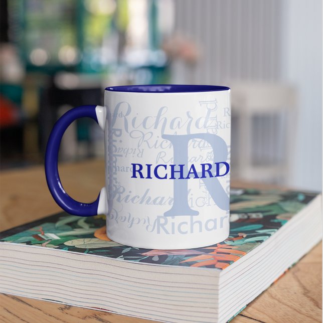 Caneca nome personalizado + iniciais monograma personaliz (Criador carregado)