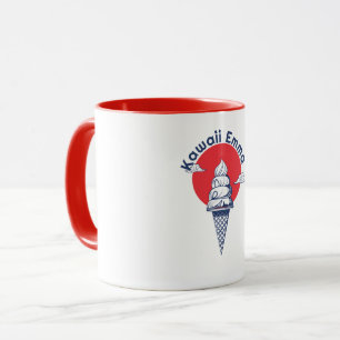 Caneca Nome Personalizado Kawaii Sorvete Cone Cute Japonê