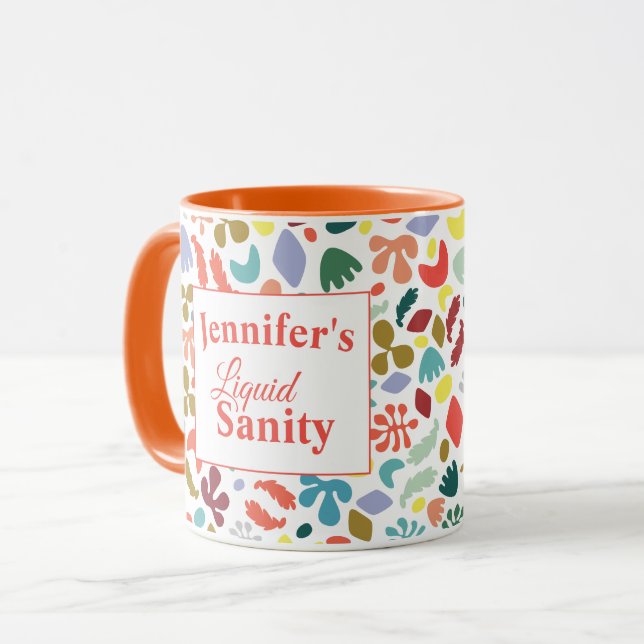 Caneca Nome Personalizado Líquido Sanidade Colorida (Frente Esquerda)