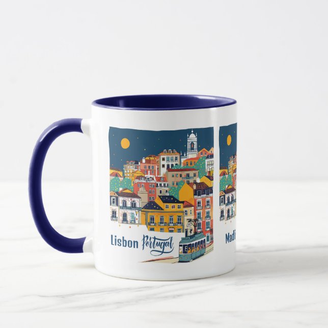 Caneca Nome Personalizado Lisboa Portugal (Esquerda)