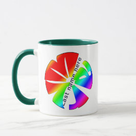 Caneca Nome Personalizado "Mary" Esfera Colorida Arco-Íri
