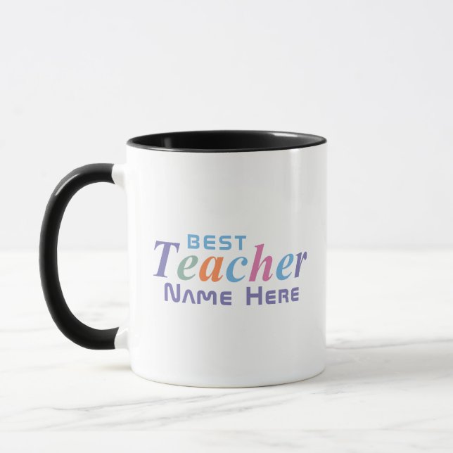 Caneca Nome Personalizado Melhor Professor em Pastéis Col (Esquerda)