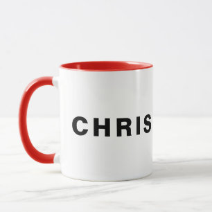 Caneca Nome Personalizado Mínimo De Duas Pontas Ou Mug De