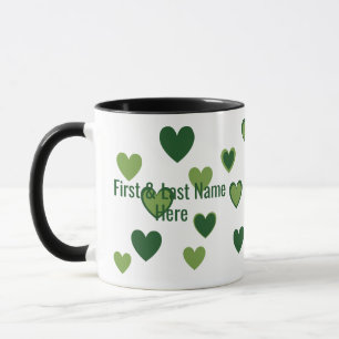 Caneca Nome Personalizado Moderno e Arte Verde Divertida