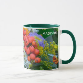 Caneca Nome personalizado Mudanças de flores - escolha es