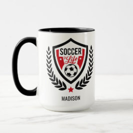 Caneca Nome personalizado Mudas de logotipos do Soccer