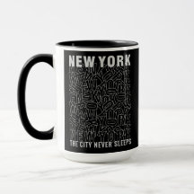 Nome personalizado Mugs da Tipografia de Nova York
