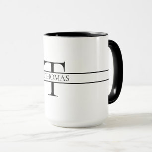 Caneca Nome Personalizado Personalizado Elegante Monogram