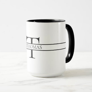 Caneca Nome Personalizado Personalizado Elegante Monogram