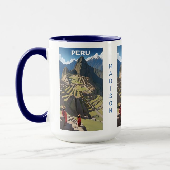 Caneca Nome personalizado Peru Machu Picchu (Esquerda)