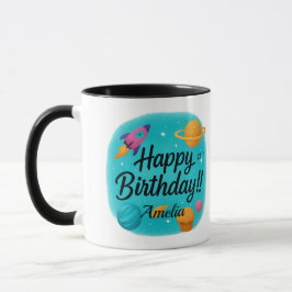 Caneca Nome Personalizado Turquesa Aniversário de 21 anos