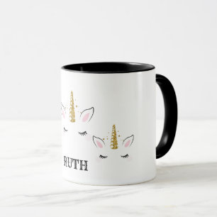 Caneca Nome Personalizado Unicórnio Desenho Brilho – Pers