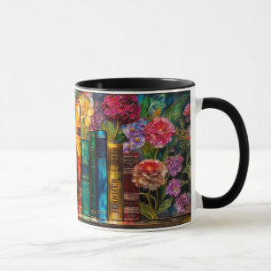 Caneca Nome Personalizado Vidro Pintado Floral Amante de 