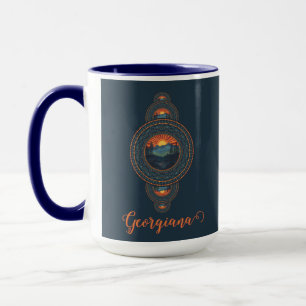 Caneca Nome Personalizado Vintage Wilderness Mandala Orna